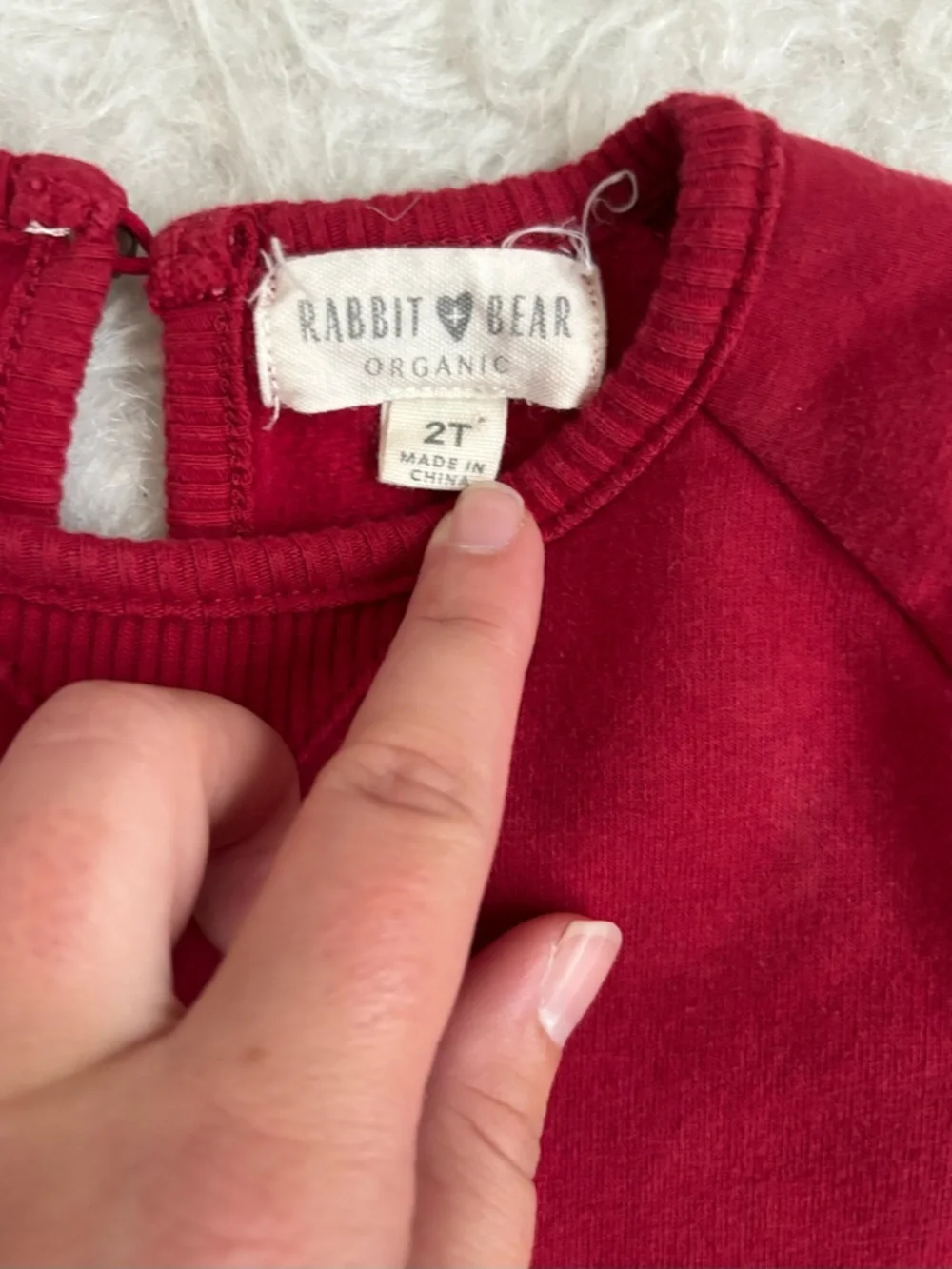 Rabbit + Bear Cozy Cherry Boucle Red Top & Matching Leggings Set